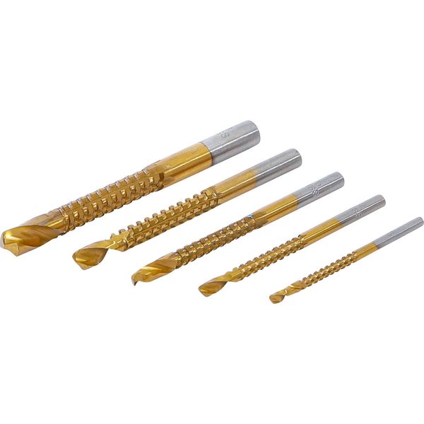 Set Di Punte Per Fresa Hss | Nitrurato Di Titanio | 3 - 8 Mm | 5 Pz.-image