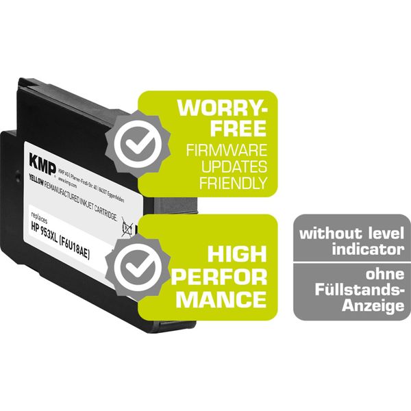 Kmp Printtechnik Ag 1748,4089 Kmp Patrone Hp 953XL F6U18AE Yellow 2000 S. Remanufactured-image