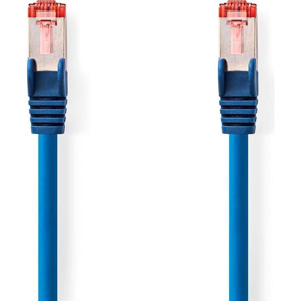 Cavo Di Rete CAT6 | Rj45 Maschio | Rj45 Maschio | S/Ftp | 2,00 M | Round | Lszh | Blu | Etichetta-image