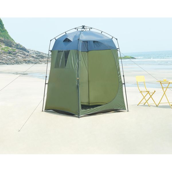 Tenda Doccia Pop-Up 'Ayas' Impermeabile 150 X 150 X 200 Cm Verde / Grigio-image