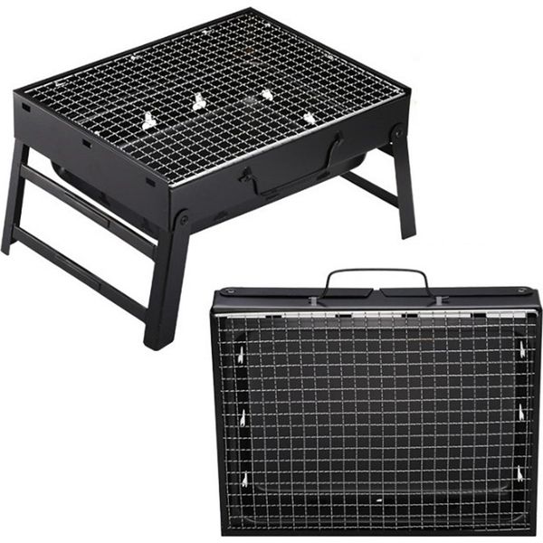 Set Di 2 Barbecue Portatili A Carbonella, Barbecue Pieghevole 35X27X20 Cm, Barbecue Portatile Da Valigia, Barbecue Pieghevole Per Campeggio, Picnic, Vacanze, Feste In Spiaggia E Altre Attività All'aperto, Barbecue Da Viaggio, Barbecue Da Valigia-image