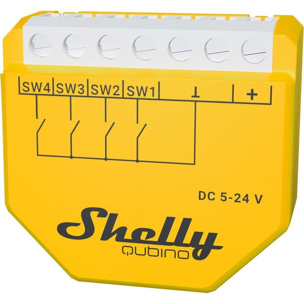 Interruttore Intelligente Shelly Qubino Wave I4 Dc Giallo-image