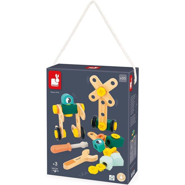 Janod Brico'kids - Barile Gioco Di Costruzioni 50 Pezzi - Gioco Di Costruzioni Creativo-image