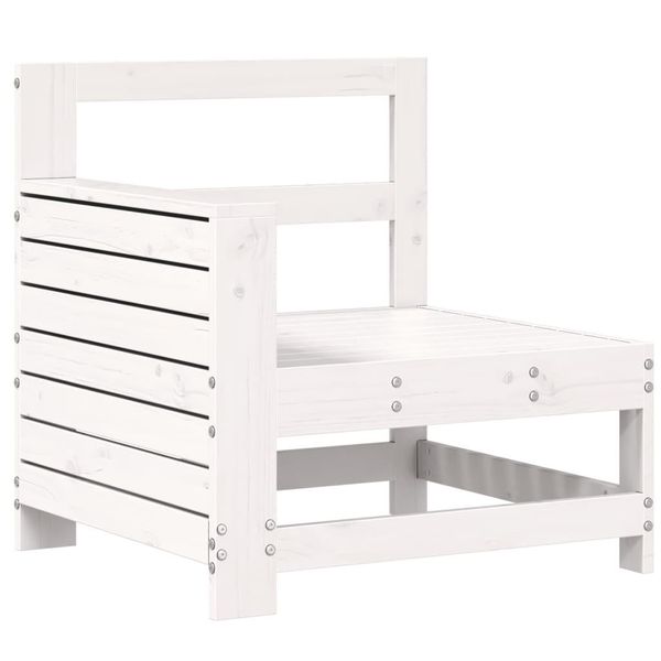 Divano Da Giardino Con Braccioli Bianco 69X62X70,5 Cm In Legno Di Pino Massiccio-image