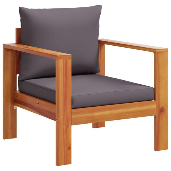 Vidaxl Poltrona Da Giardino Con Cuscino In Legno Massiccio Di Acacia-image