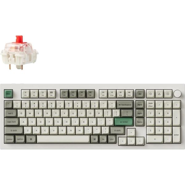 Tastiera Meccanica Senza Fili Keychron Q5 Max Qmk/Via, Qwerty Us, Manopola, Guscio Bianco, Gateron Jupiter Red Q5M-P1-image