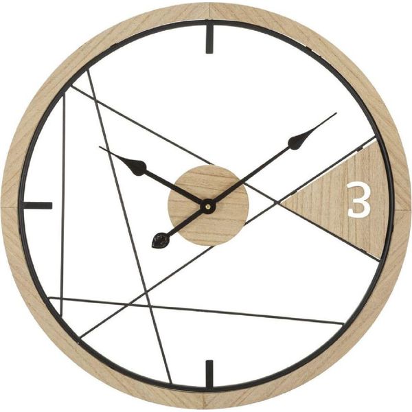 Mauro Ferretti Orologio Da Parete Design Geometrico Ø 60X2,5 Cm Marrone Nero-image