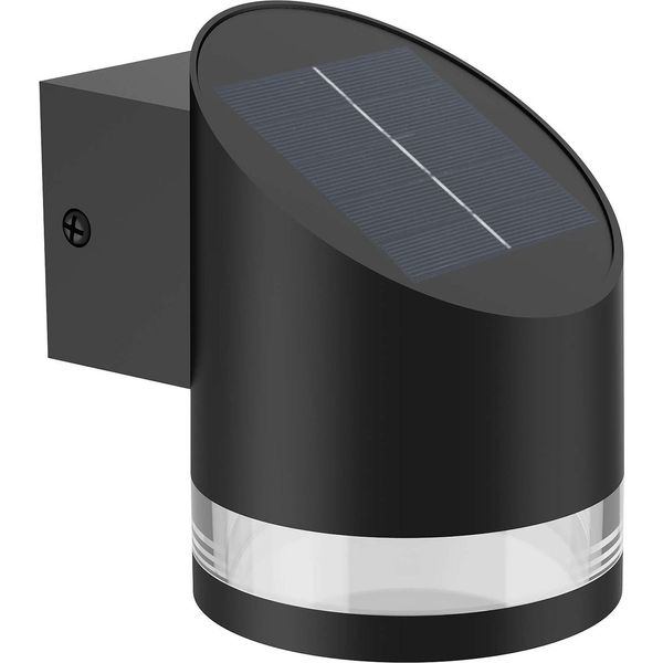 Fyve Lampada Da Parete Angolata A Celle Solari Ultra Efficiente Led 200Lm Nero-image