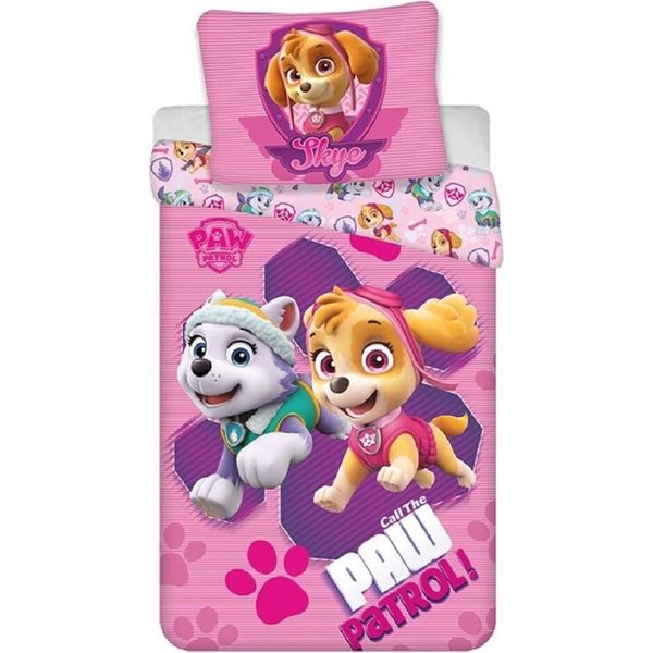 Paw Patrol Bettbezug Skye E Everest Rosa 140 X 200 Cm - 65 X 65 Cm-image
