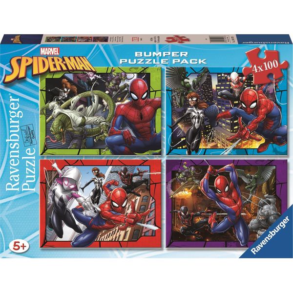 Ravensburger Puzzle Marvel Spiderman 4X100 El. - Oficjalny Produkt Premium-image