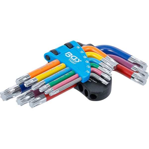 Bgs Set Di Chiavi Angolari Multicolore Con Profilo A T Corto (Per Torx) T10 - T50 9 Pezzi - 74457-image