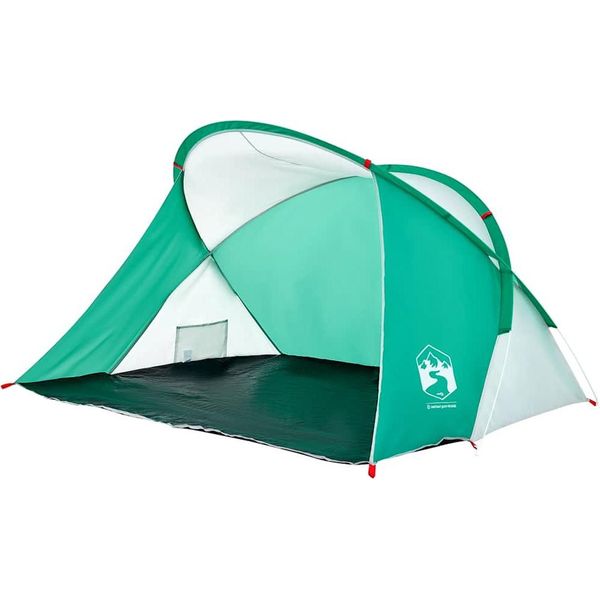 Vidaxl Tenda Da Spiaggia 2 Persone Verde Mare Pop-Up Impermeabile-image