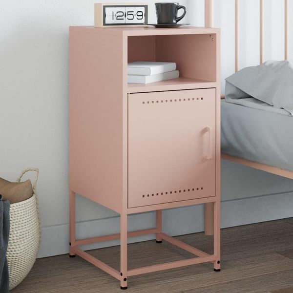 Maison Exclusive - Comodino Rosa 36X39X78 Cm Acciaio-image