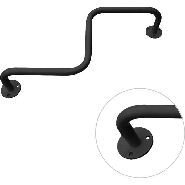 Barra Per Trazioni Da Soffitto Curva Nera, Stabile 100 Kg-image