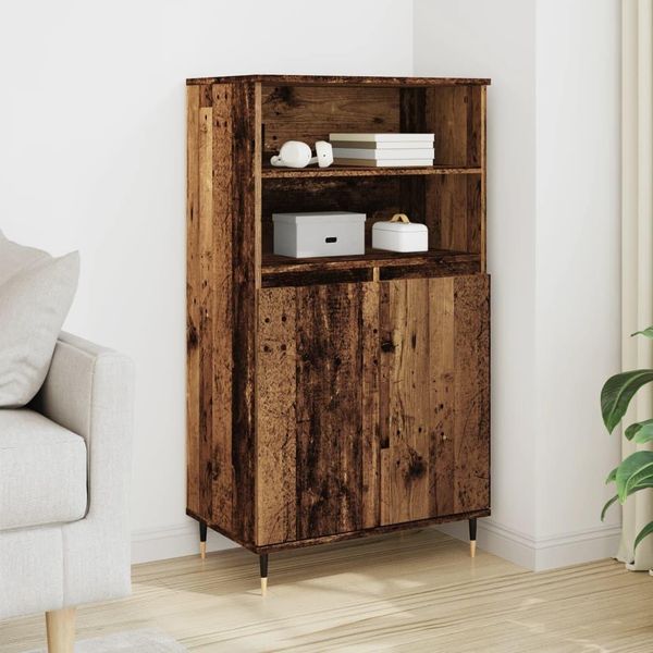 Maison Exclusive - Credenza Alta Effetto Legno Antico 60X36X110 Cm Materiale Ligneo-image