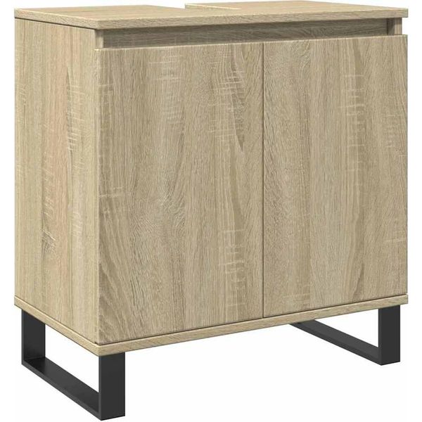 Vidaxl Mobile Da Bagno Rovere Sonoma 58X33X60 Cm Materiale A Base Di Legno-image