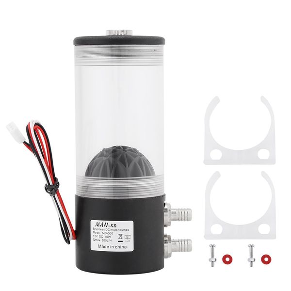 Dettagli Per 500L/H 10W Dc 12V Cpu CO2 Raffreddamento Ad Acqua Pompa Serbatoio Scambiatore Di Calore Mute-image