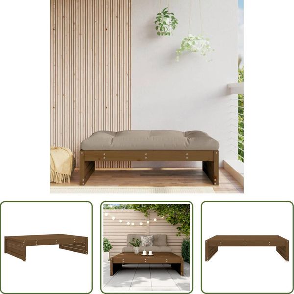 The Living Store Sgabello Da Giardino Marrone Miele 120X80 Cm In Legno Di Pino Massiccio-image