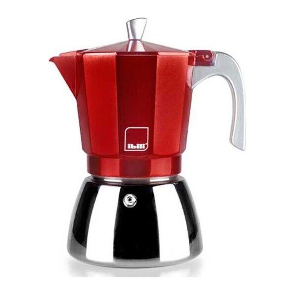 Macchina Per Caffè Espresso Ibili Elba Red 12 Tazze Red One Size / Eu Plug 220V Red One Size-image