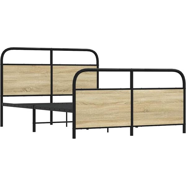 Vidaxl Struttura Letto Senza Materasso 120X200 Cm Materiale A Base Di Legno Rovere Sonoma-image