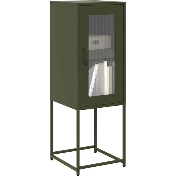 Vetrina In Stile Elegante Credenza Verde Oliva 36X39X107 Cm Acciaio Laminato A Freddo - Cassettiere Hommie5980314 1Pacco-image