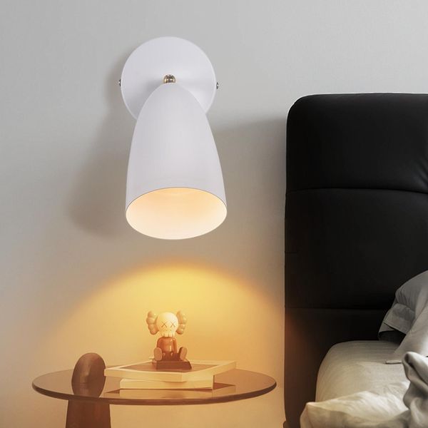 Zmh Lampada Da Parete Per Interni GU10 - Lampada Da Camera Da Letto Luci Da Parete Moderno Bianco Corridoio Faretto Da Parete Orientabile Metallo Lampada Da Cucina Luce Da Parete Per Soggiorno Cucina - Senza Lampadina-image