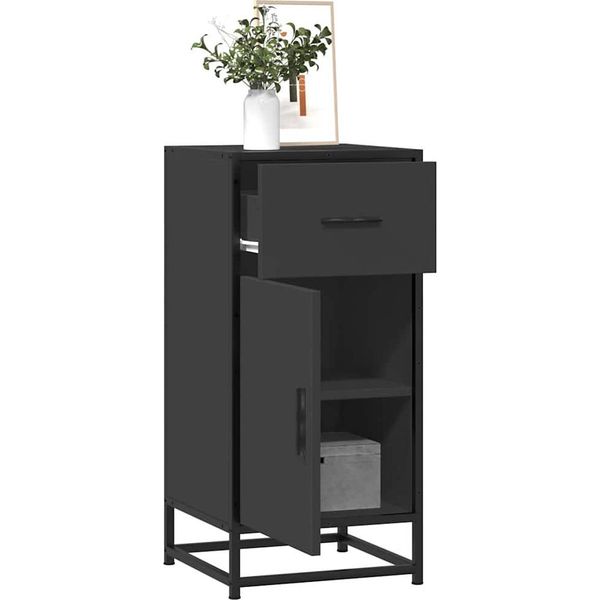 Best MöBel Cabinet Sideboard Black 35,5X35X76 Cm Materiale A Base Di Legno E Metallo - Cassettiere Cloris New7544275 1Pacco-image