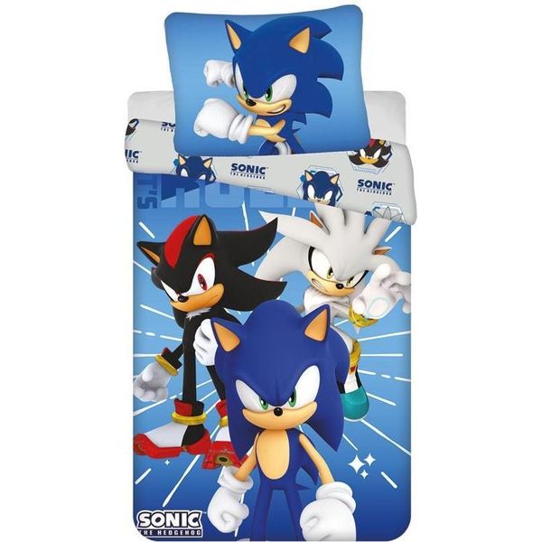 Copripiumino Sonic Blu 140 X 200 Cm - Poliestere-image