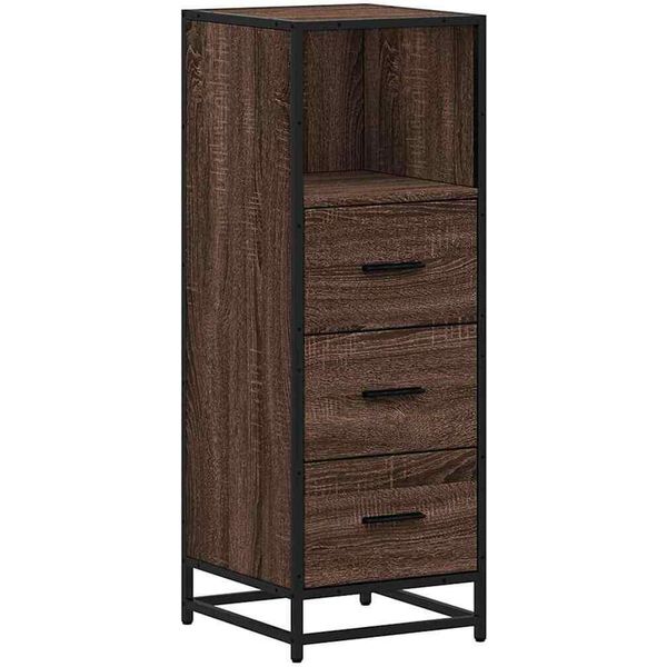 Vidaxl Armadio Da Bagno In Rovere Marrone 35X37,5X100 Cm Materiale A Base Di Legno-image