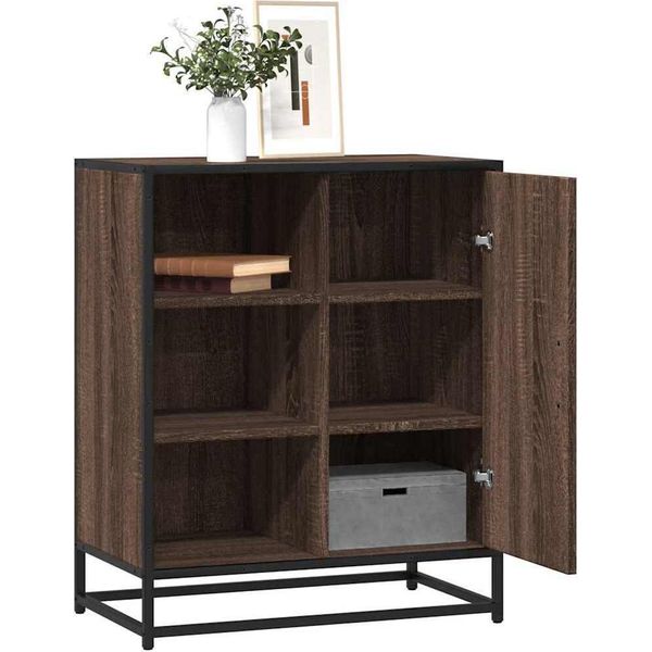 2025 Credenza Vetrina Cloris Effetto Rovere Marrone 62X35X76 Cm Materiale Legno - Cassettiere Vendita6373195 1Pacco-image