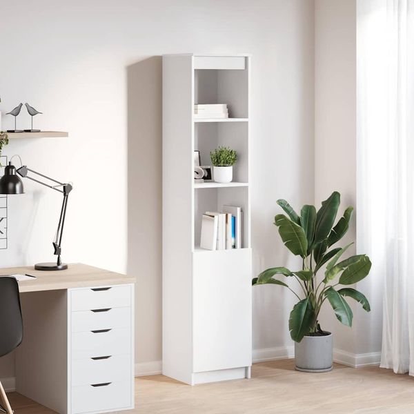 Maison Exclusive - Credenza Alta Bianca 37,5X35X180 Cm Materiale Ligneo-image