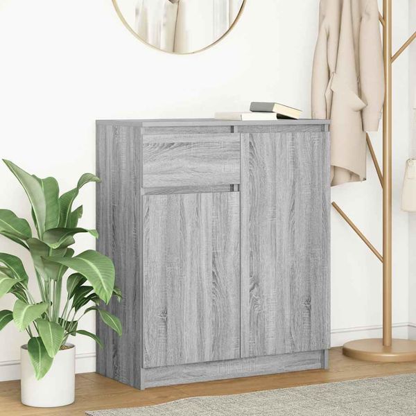 Maison Exclusive - Credenza Con Cassetto Grigio Sonoma 71X35X84 Cm Materiale Ligneo-image