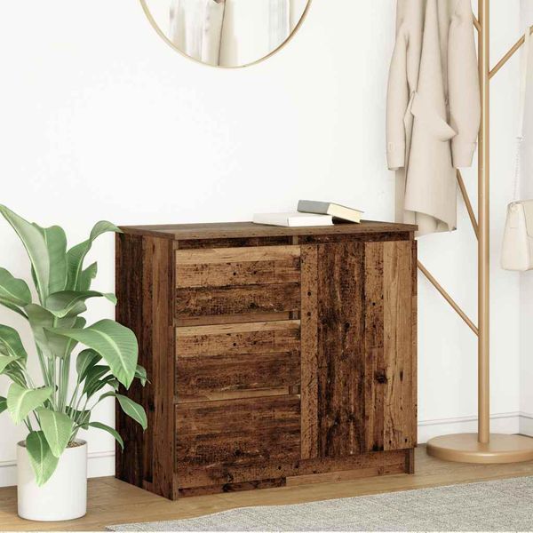 Vidaxl Credenza Con Cassetto In Legno Di Recupero 71X35X65 Cm Materiale A Base Di Legno-image