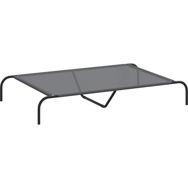 Vidaxl Letto Rialzato Per Cani Grigio 130X80X20 Cm Textilene E Acciaio-image