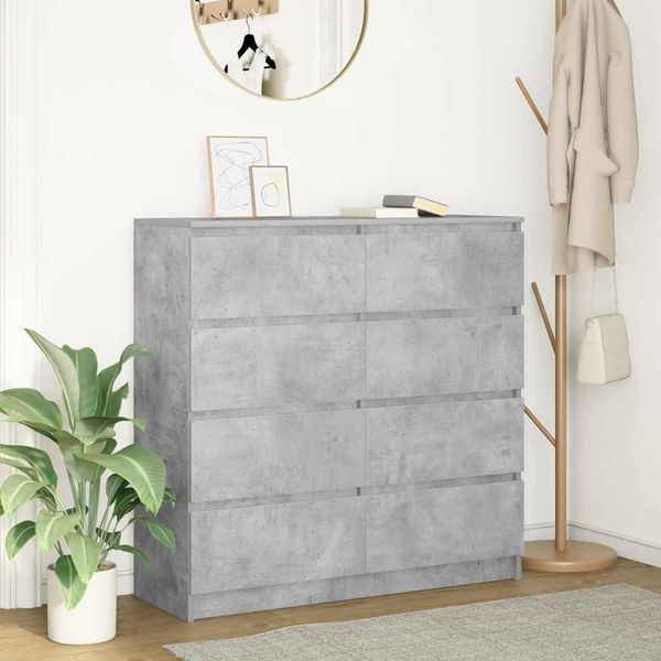 Maison Exclusive - Credenza Grigio Cemento 100X35X99 Cm In Legno Multistrato-image