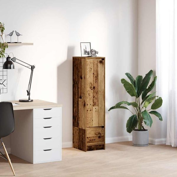 Maison Exclusive - Credenza Alta Effetto Legno Antico 29,5X34X119,5 Cm Materiale Ligneo-image