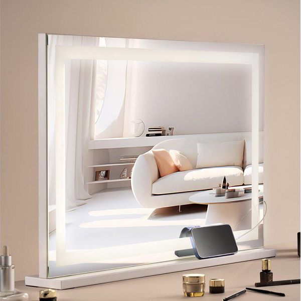 Specchio Per Il Trucco Hollywood - Specchio Per Il Trucco A 3 Colori - Tavolo Per Il Trucco 797X547 Mm - Specchio Per Il Trucco Con Illuminazione Perfetta-image