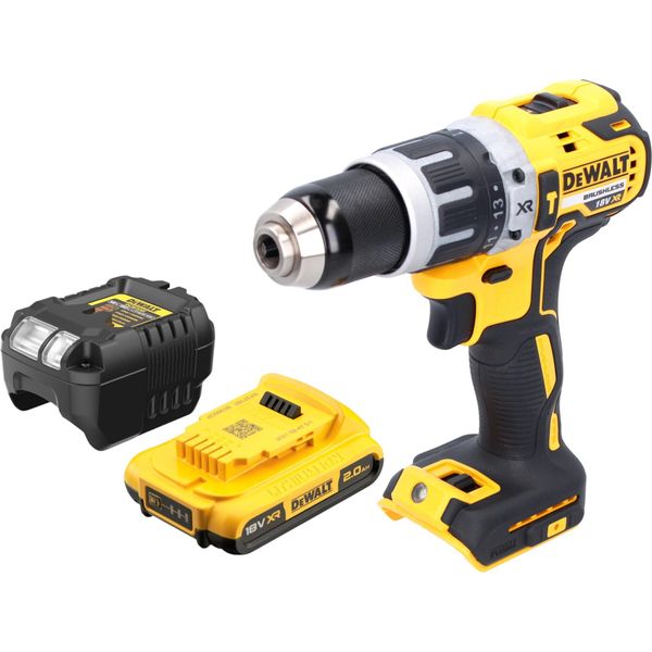 Trapano A Percussione A Batteria Dewalt Dcd 796 D1 18 V 70 Nm Senza Spazzole + 1X Batteria Ricaricabile 2,0 Ah + Caricabatterie-image