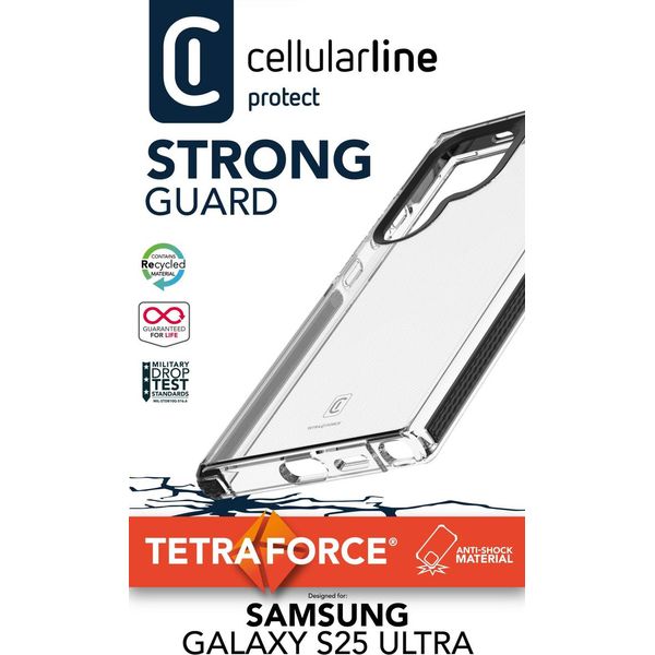 Cellularline TETRACGALS25UT Custodia Protettiva Per Telefoni Cellulari 17,3 Cm (6,8") Cover Nera, Trasparente"-image