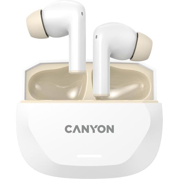 Canyon Hexagon 7, Cuffie In-Ear True Wireless Stereo Bluetooth 5.4. Anc, Funzione Enc, 27 Ore Di Durata Della Batteria, Beige E Bianco-image