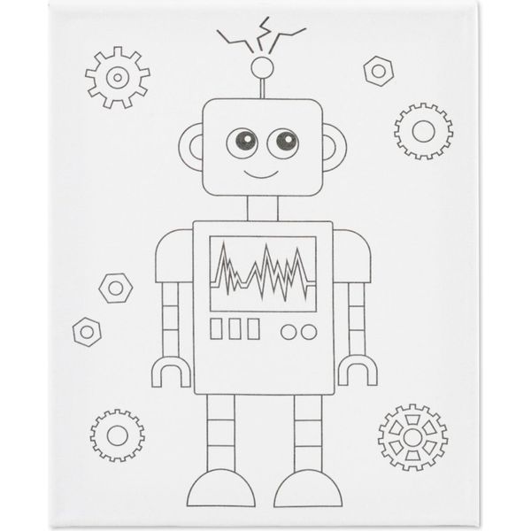 Creativ Company Cc Schildercanvas Met Print Robot, 24X30 Cm-image