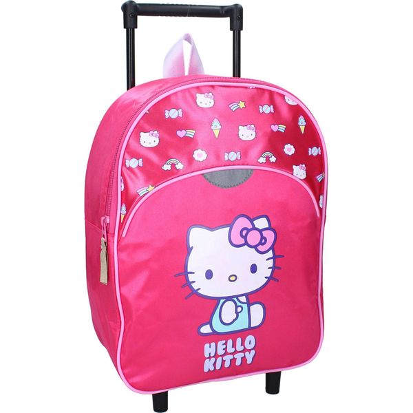 Plecak Trolley Hello Kitty - TęCzowy Motyw, 33 Cm, Licencjonowany-image