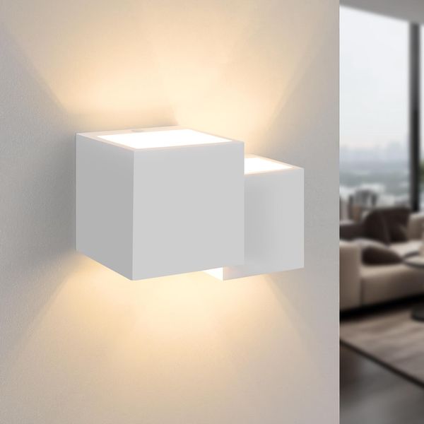 Zmh Lampada Da Parete Per Interni G9 Design Moderno Su Giù Lampade Da Parete Corridoio Luci Scale Luce Gesso Bianco Illuminazione Da Parete Per Camera Da Letto Camera Dei Bambini Senza Lampadine-image