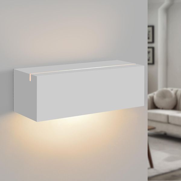 Zmh Lampada Da Parete Per Interni Corridoio Su E Giù Luci Da Parete Design Moderno G9 Lampada Corridoio Gesso Bianco Luce Parete Scala Lampada Per Soggiorno Cucina 22CM Senza Lampadina-image