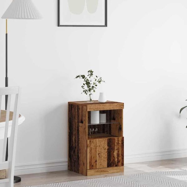 Credenza Vidaxl Led In Legno Recuperato 41 X 37 X 67 Cm Materiale A Base Di Legno-image