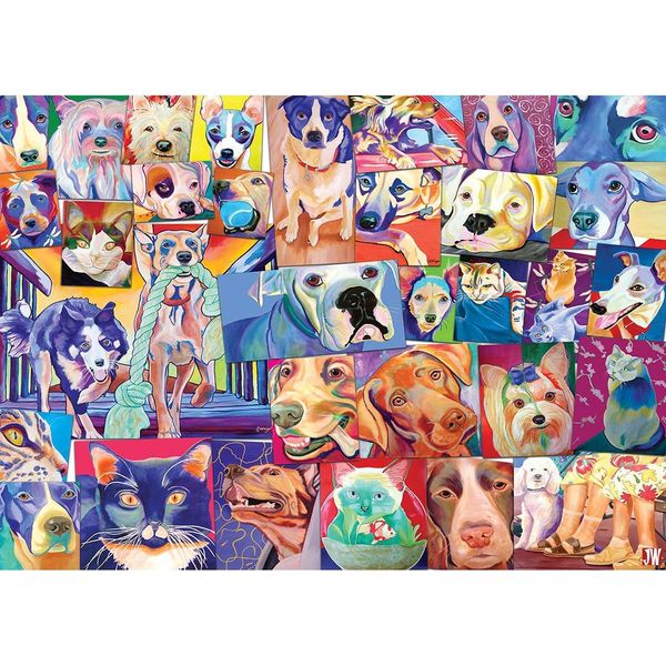 Gibsons Puzzle Gatti E Cani - Puzzle Da 1000 Pezzi Divertente-image