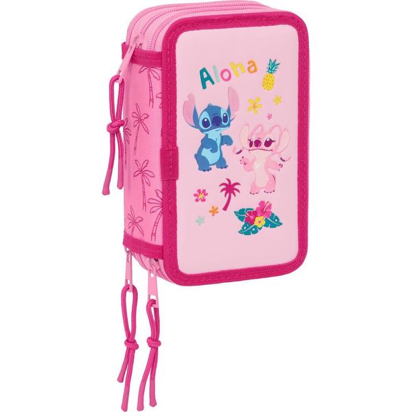 Astuccio Triplo Per Matite Stitch Chill Pink 12,5 X 19,5 X 5,5 Cm-image