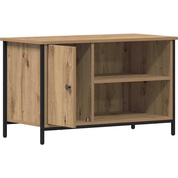 Vidaxl Mobile Tv In Rovere Lavorato A Mano 80 X 40 X 50 Cm Materiale A Base Di Legno-image