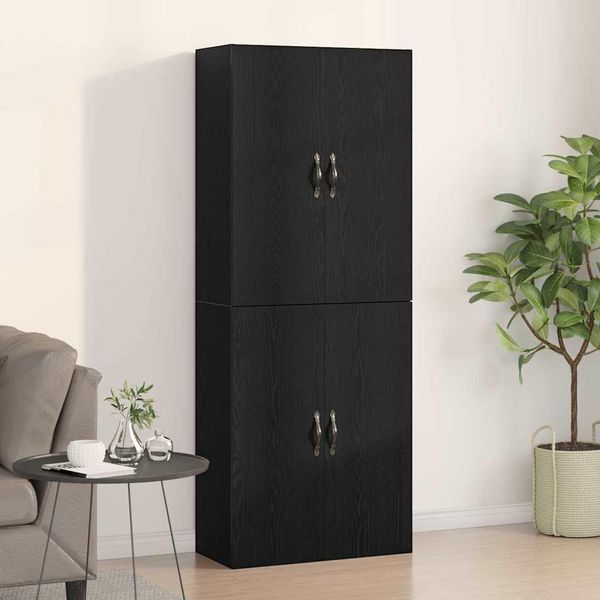 Best MöBel Armadio A Muro 2 Pezzi Effetto Rovere Nero 69,5 X 34 X 90 Cm - Cassettiere CL2360130 2Parti-image