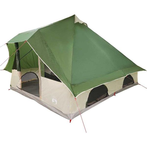 Vidaxl Tenda Famiglia Con Tetto Verde E Marrone 358 X 296 X 258 Cm-image